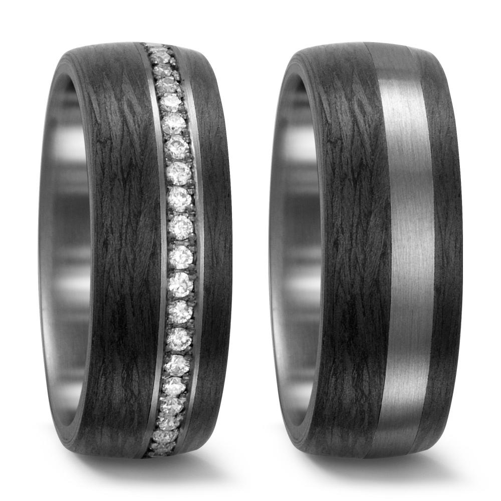 Wedding Ring Palladium 950, Carbon