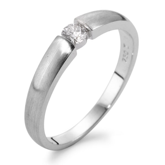Solitaire ring 18k White Gold Diamond 0.15 ct, w-si
