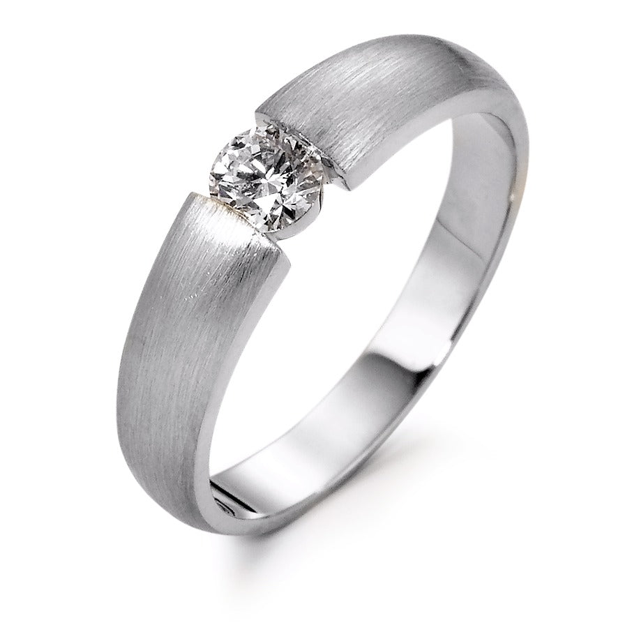 Solitaire ring 18k White Gold Diamond 0.30 ct, w-si