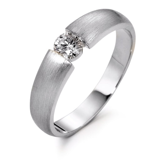 Solitaire ring 18k White Gold Diamond 0.30 ct, w-si