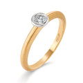 Solitaire ring 18k Yellow Gold, 18k White Gold Diamond 0.15 ct, w-si