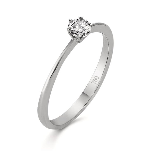 Solitaire ring 18k White Gold Diamond 0.20 ct, w-si
