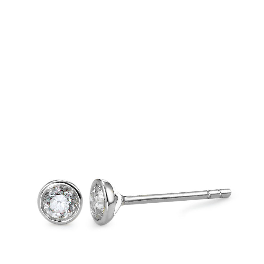 Stud earrings 18k White Gold Diamond 0.25 ct, 2 Stones, w-si Ø4 mm