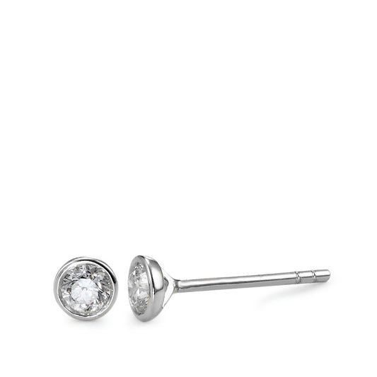 Stud earrings 18k White Gold Diamond 0.25 ct, 2 Stones, w-si Ø4 mm