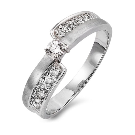 Ring 18k White Gold Diamond 0.28 ct, 13 Stones, w-si
