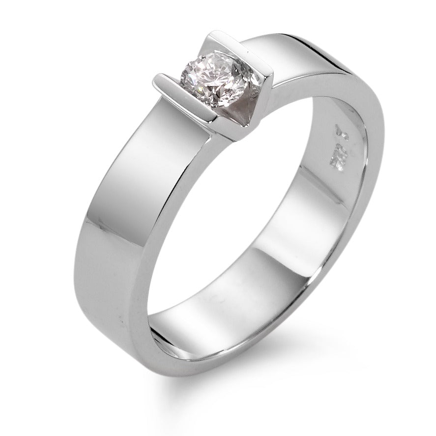 Solitaire ring 18k White Gold Diamond 0.20 ct, w-si