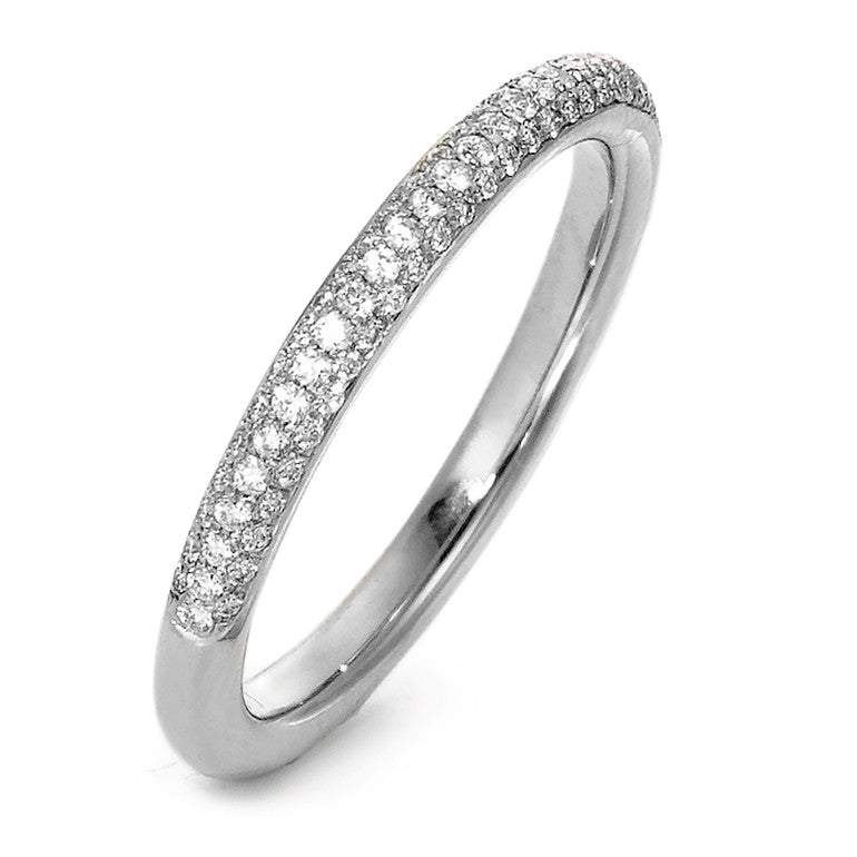 Ring 18k White Gold Diamond 0.23 ct, 84 Stones, w-si