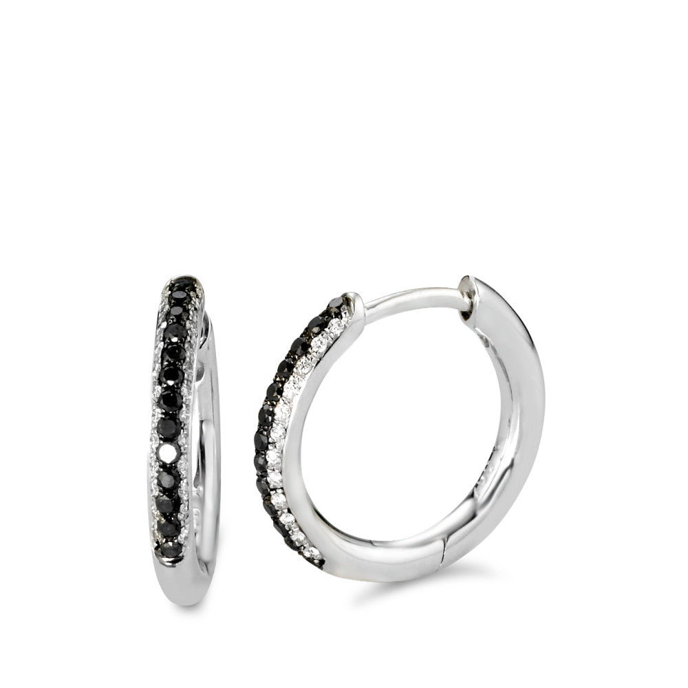 Hinged hoop 18k White Gold Diamond Black, 0.11 ct, 24 Stones, w-si