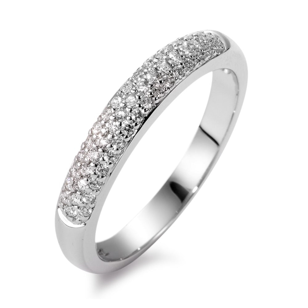 Ring 18k White Gold Diamond 0.25 ct, 49 Stones, w-si