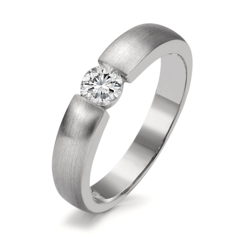 Solitaire ring 18k White Gold Diamond White, 0.30 ct, w-si