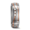 Wedding Ring 14k White Gold, 14k Red Gold Diamond White, 0.06 ct, 9 Stones, w-si