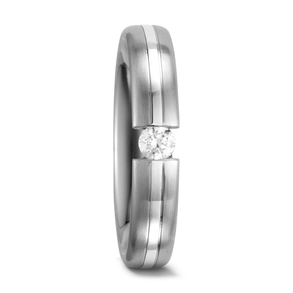 Wedding Ring 14k White Gold Diamond White, 0.10 ct, w-si