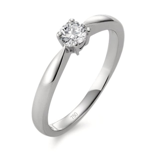 Solitaire ring 18k White Gold Diamond 0.25 ct, w-si