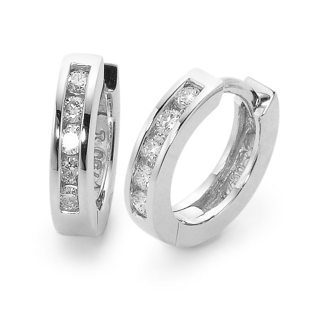 Hinged hoop 18k White Gold Diamond 0.21 ct, 10 Stones, w-si