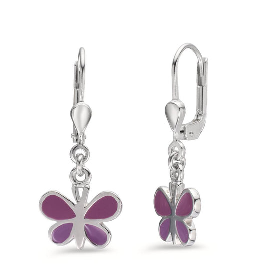 Drop Earrings Silver Rhodium plated Butterfly