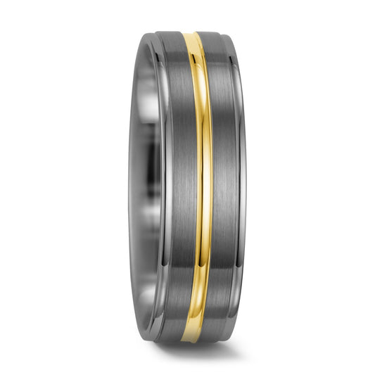 Wedding Ring Palladium 500 , 14k Yellow Gold