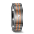 Wedding Ring Palladium 500 , 14k Red Gold Diamond White, 0.02 ct, w-si
