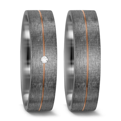 Wedding Ring Palladium 500 , 14k Red Gold