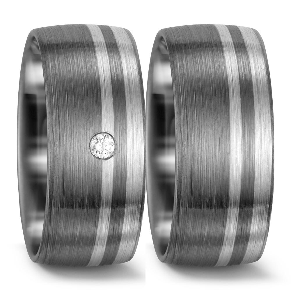 Wedding Ring 9k White Gold, Palladium 500