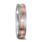 Wedding Ring 18k White Gold, 18k Red Gold Diamond White, 0.03 ct, tw-vsi