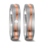 Wedding Ring 18k White Gold, 18k Red Gold