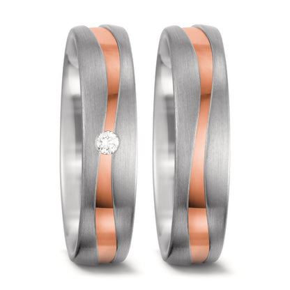Wedding Ring 18k White Gold, 18k Red Gold