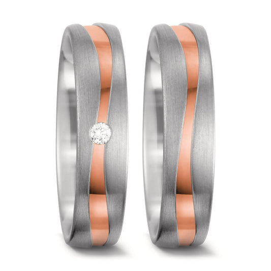 Wedding Ring 18k White Gold, 18k Red Gold