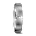 Wedding Ring 18k White Gold Diamond White, 0.055 ct, 3 Stones, tw-vsi