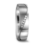 Wedding Ring 18k White Gold Diamond White, 0.03 ct, 6 Stones, w-si