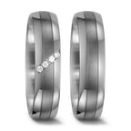 Wedding Ring Palladium 950, Palladium 500 Diamond White, 0.04 ct, 4 Stones, w-si