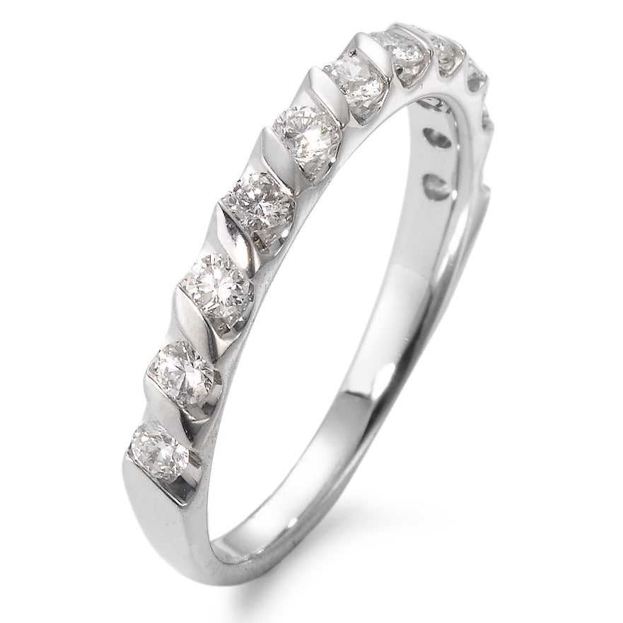 Memory ring 18k White Gold Diamond White, 0.40 ct, 11 Stones, w-si
