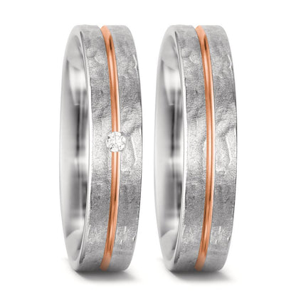 Wedding Ring 18k White Gold, 18k Red Gold