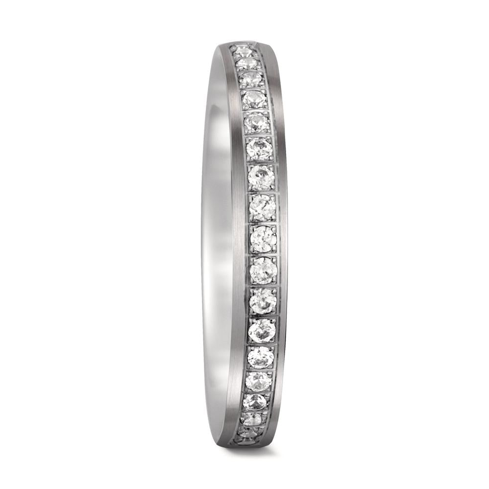 Wedding Ring 18k White Gold Diamond 0.23 ct, 23 Stones, tw-si