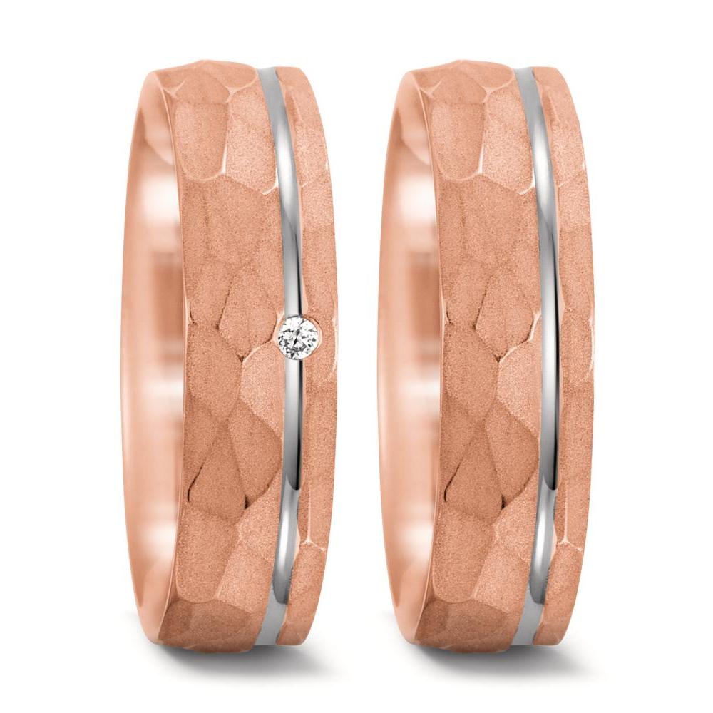 Wedding Ring 18k Rose Gold, 18k White Gold