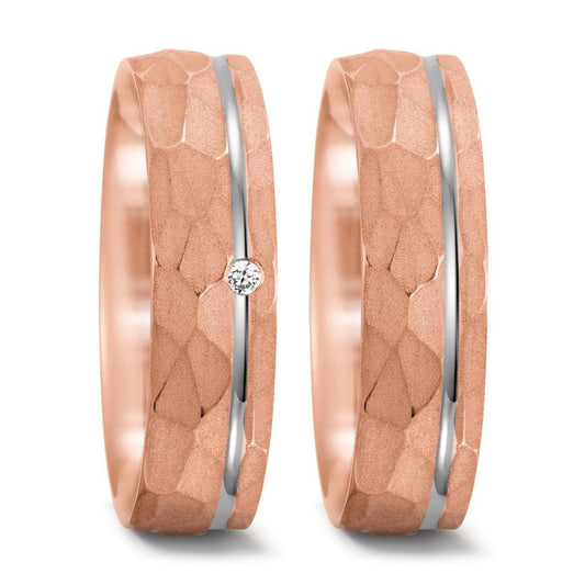 Wedding Ring 18k Rose Gold, 18k White Gold