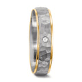 Wedding Ring 18k White Gold, 18k Yellow Gold Diamond 0.02 ct, tw-si