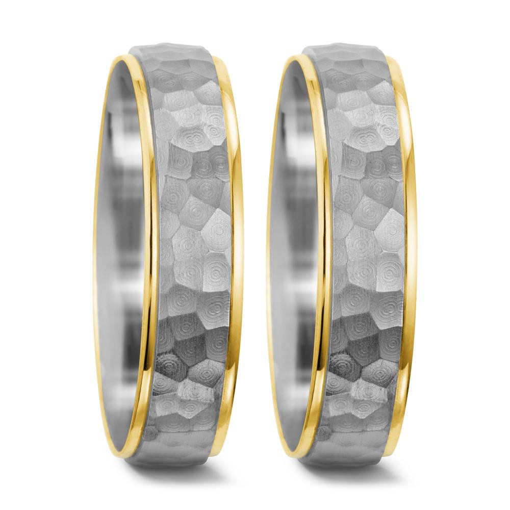 Wedding Ring 18k White Gold, 18k Yellow Gold