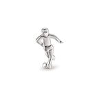 Single stud earring Silver Rhodium plated Football