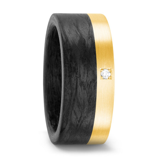 Ring Carbon, 18k Yellow Gold