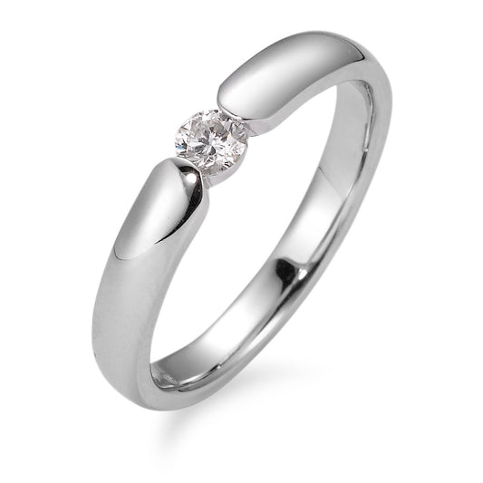 Solitaire ring 18k White Gold Diamond White, 0.17 ct, brilliant, w-si
