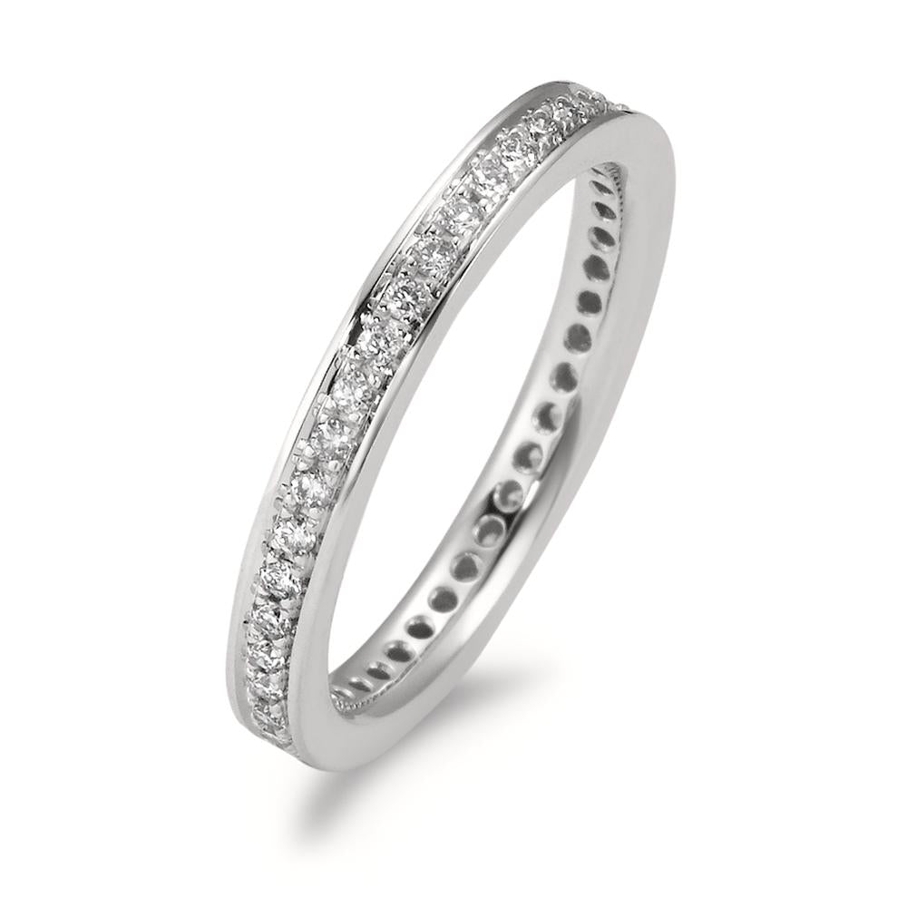 Memory ring 18k White Gold Diamond White, 0.33 ct, 42 Stones, brilliant, w-si