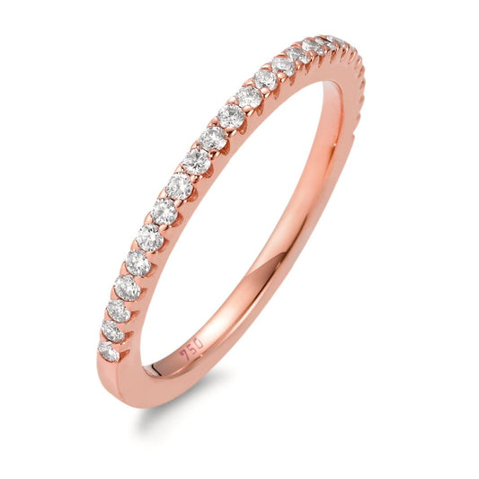 Memory ring 18k Rose Gold Diamond White, 0.25 ct, 25 Stones, brilliant, w-si