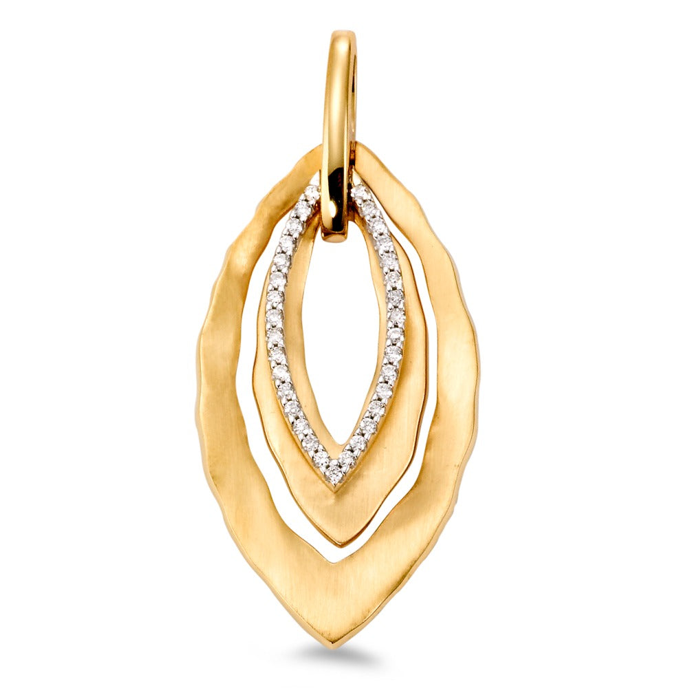 Pendant 18k Yellow Gold, 18k White Gold Diamond White, 0.16 ct, 33 Stones, brilliant, w-si