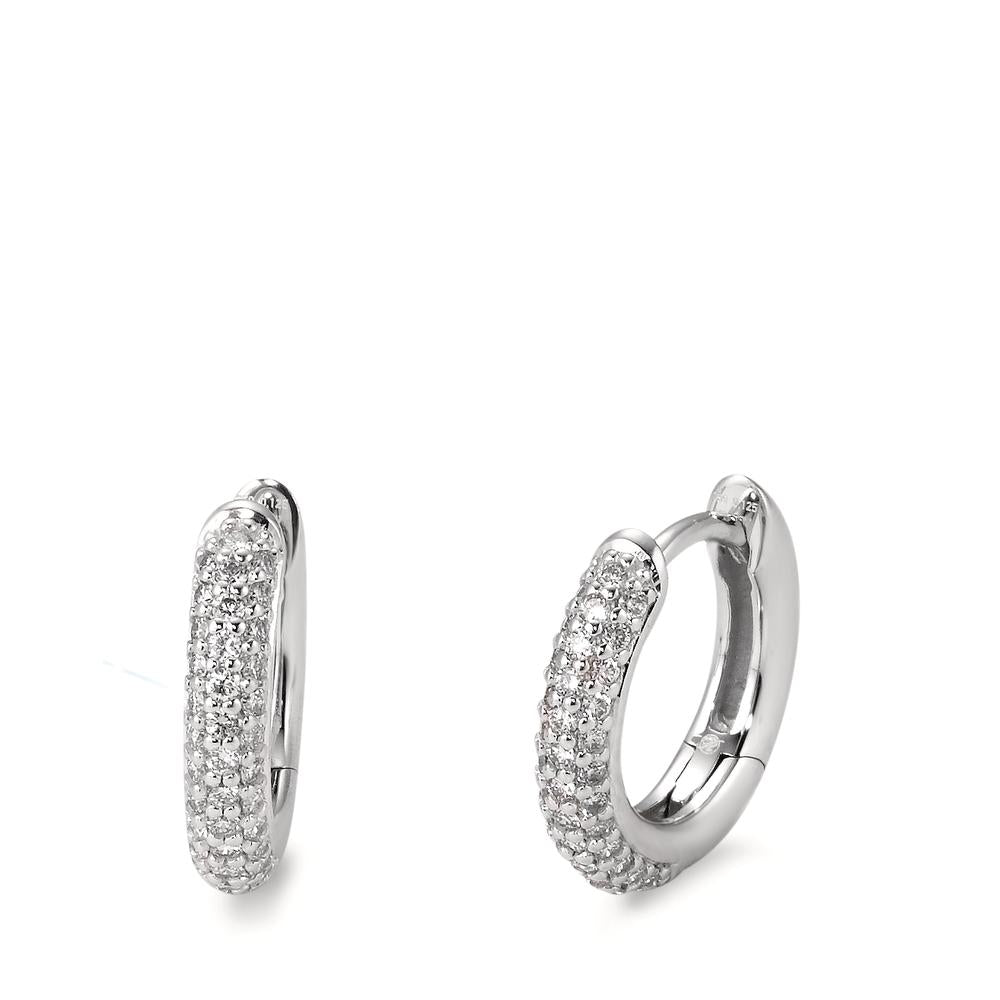 Hinged hoop 18k White Gold Diamond White, 0.25 ct, 74 Stones, brilliant, tw-vsi