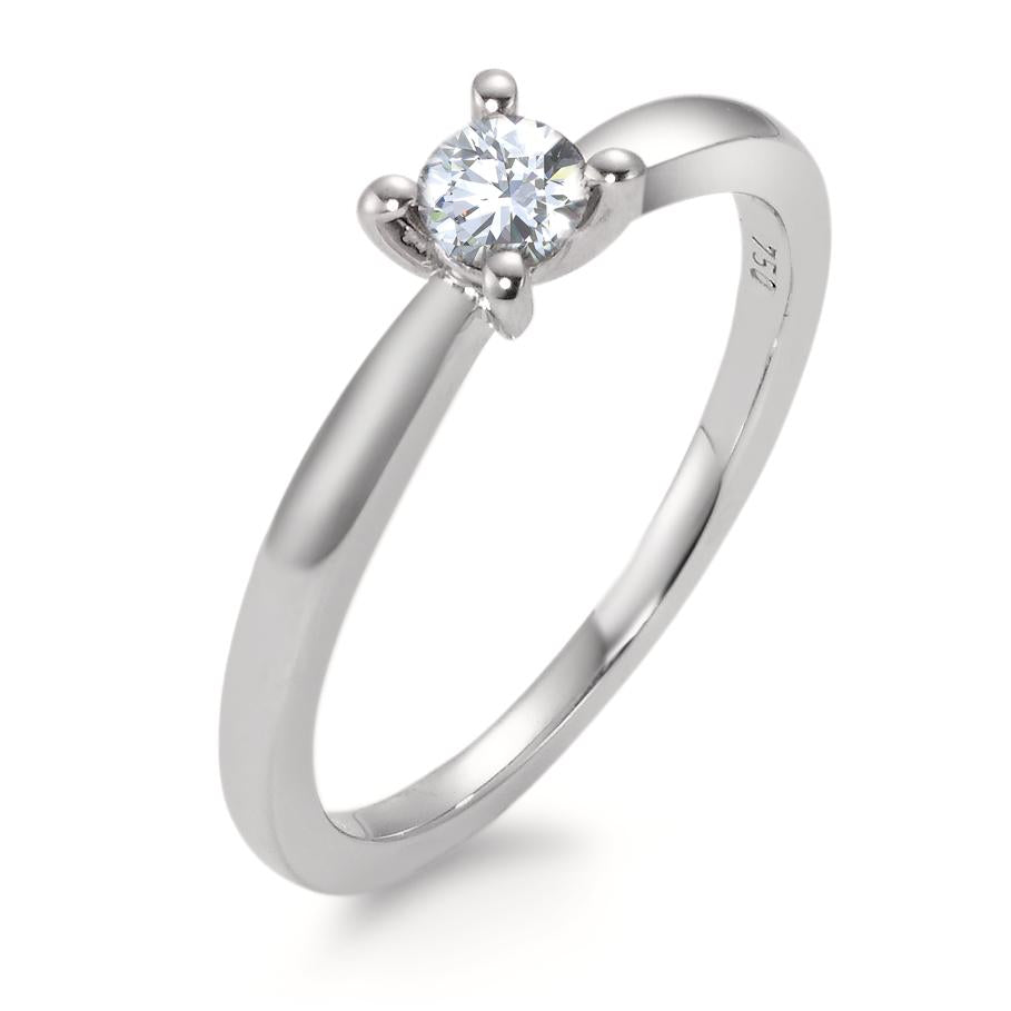 Solitaire ring 18k White Gold Diamond White, 0.25 ct, brilliant, w-si