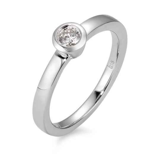 Ring 18k White Gold Diamond White, 0.15 ct, brilliant, w-si