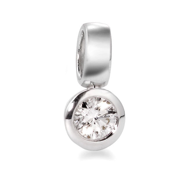 Pendant 18k White Gold Diamond White, 0.20 ct, brilliant, w-si Ø5.5 mm