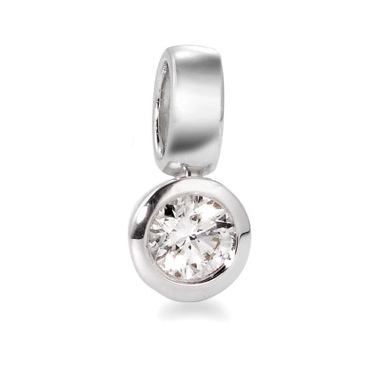 Pendant 18k White Gold Diamond White, 0.20 ct, brilliant, w-si Ø5.5 mm