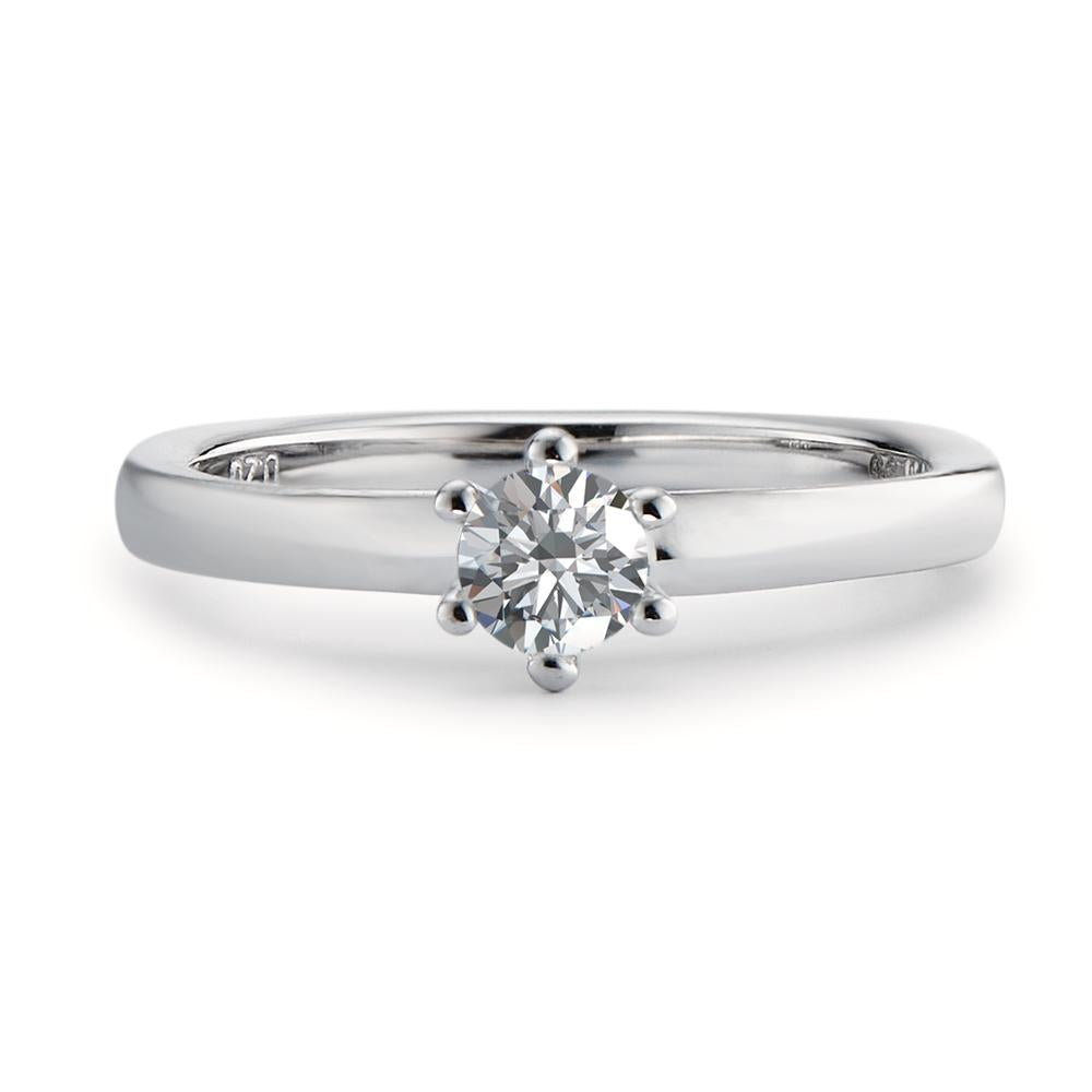 Solitaire ring 18k White Gold Diamond White, 0.20 ct, brilliant, w-si