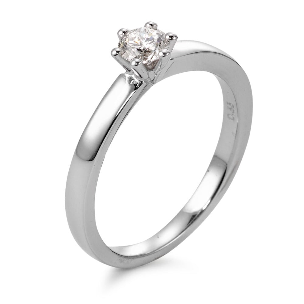 Solitaire ring 18k White Gold Diamond White, 0.25 ct, brilliant, w-si